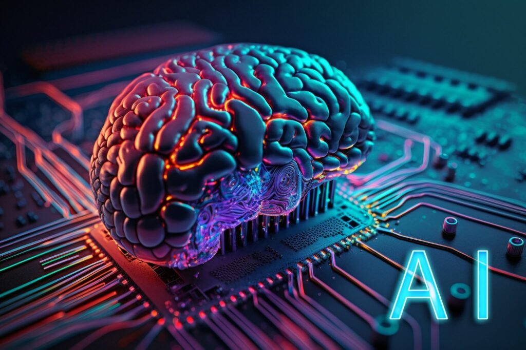 artificial intelligence new technology science futuristic abstract human brain ai technology cpu central processor unit chipset big data machine learning cyber mind domination generative ai 2048x1366